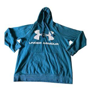 Under Armour Hoodie Mens Large Teal‎ Blue Hoodie Hooded Sweatshirt Pullover